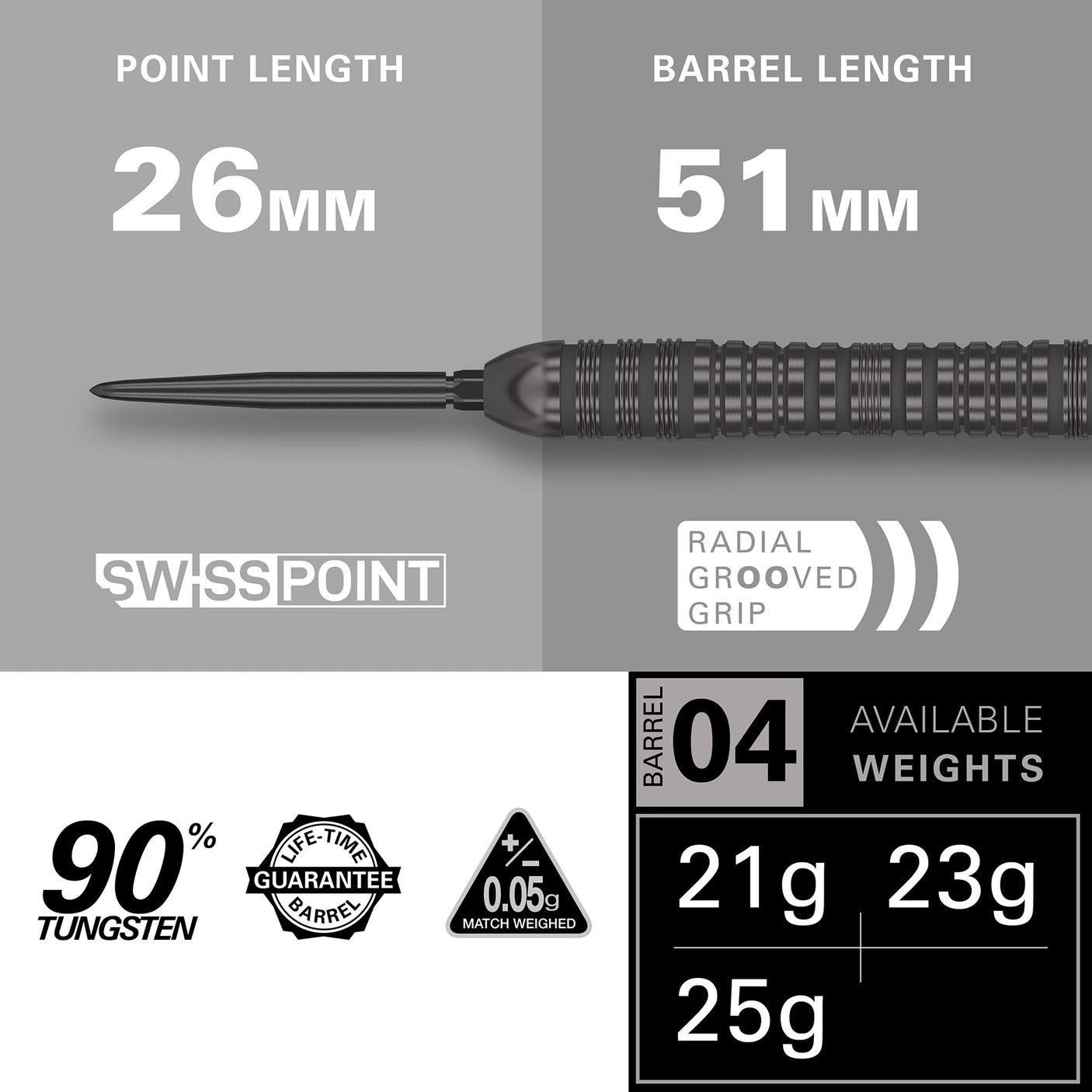 Target Darts Bolide Void 04 90% Tungsten Steel Tip Darts