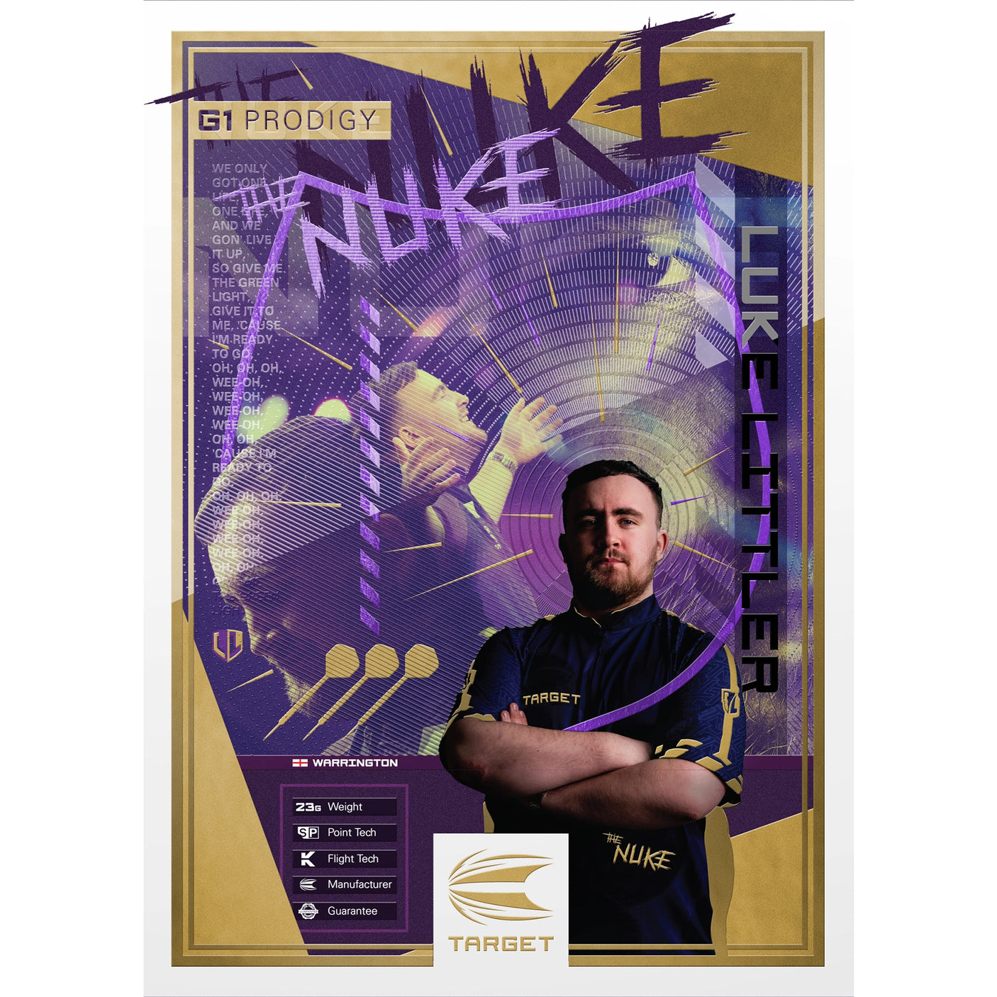 Target Darts Luke Littler G1 Prodigy SP 90% Tungsten Steel Tip Darts