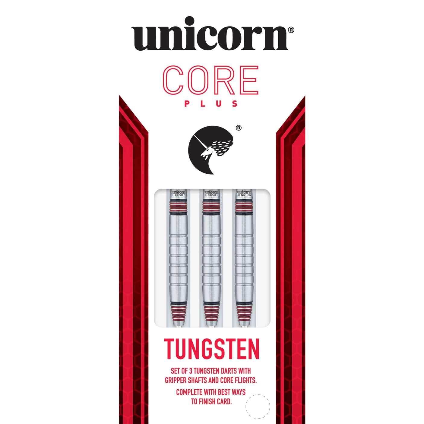 Unicorn Core Plus Tungsten Style 2 Steel Tip Darts box view
