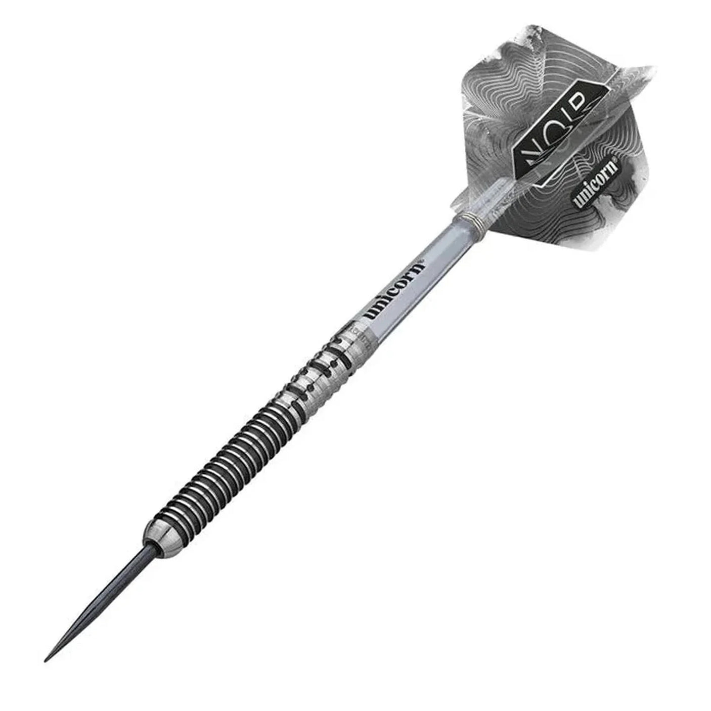 Unicorn Gary Anderson World Champion Phase 5 Deluxe Noir 90% Tungsten Steel Tip Darts On Angle View
