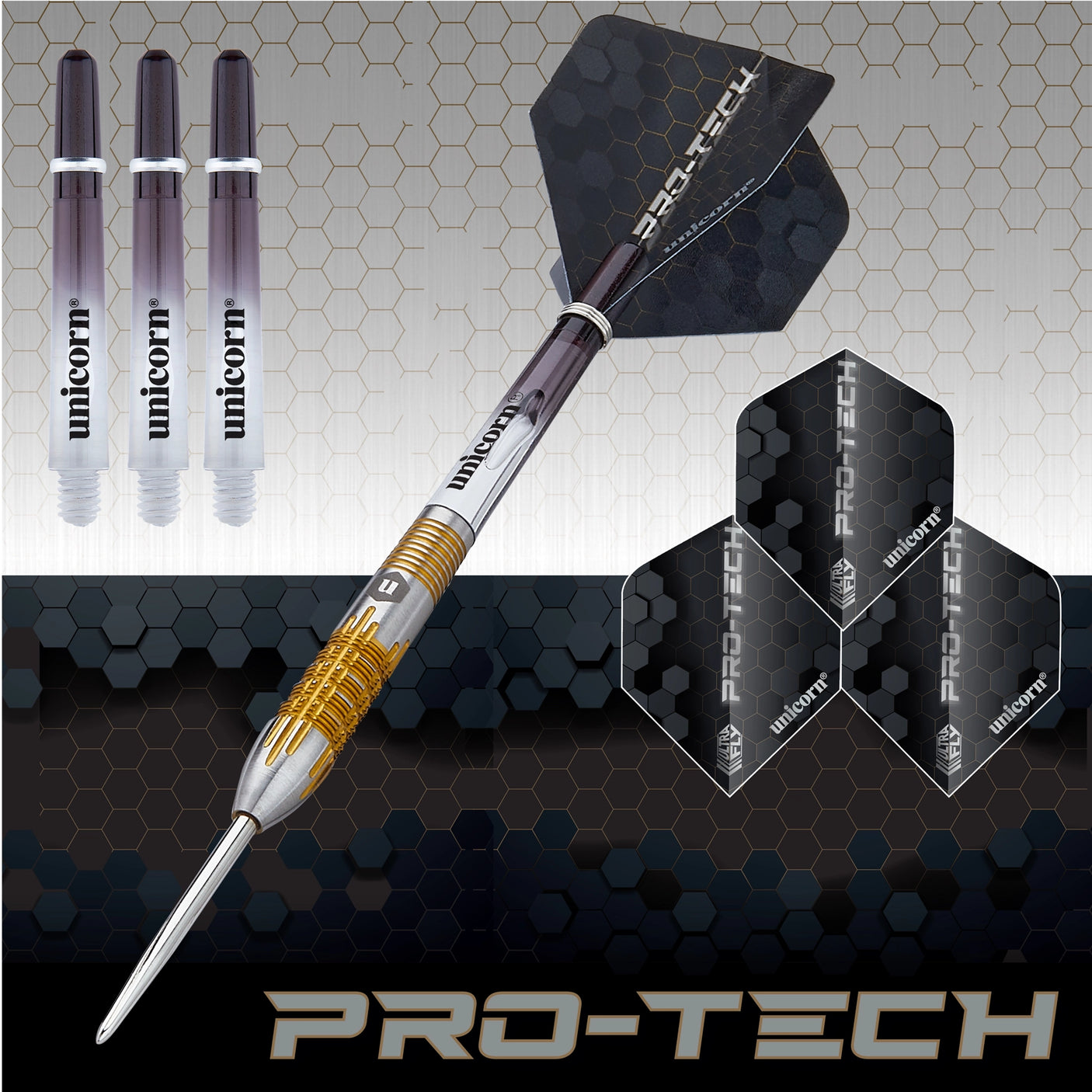 Unicorn Pro-Tech Style 1 Steel Tip Dart - 90% Tungsten Pack View