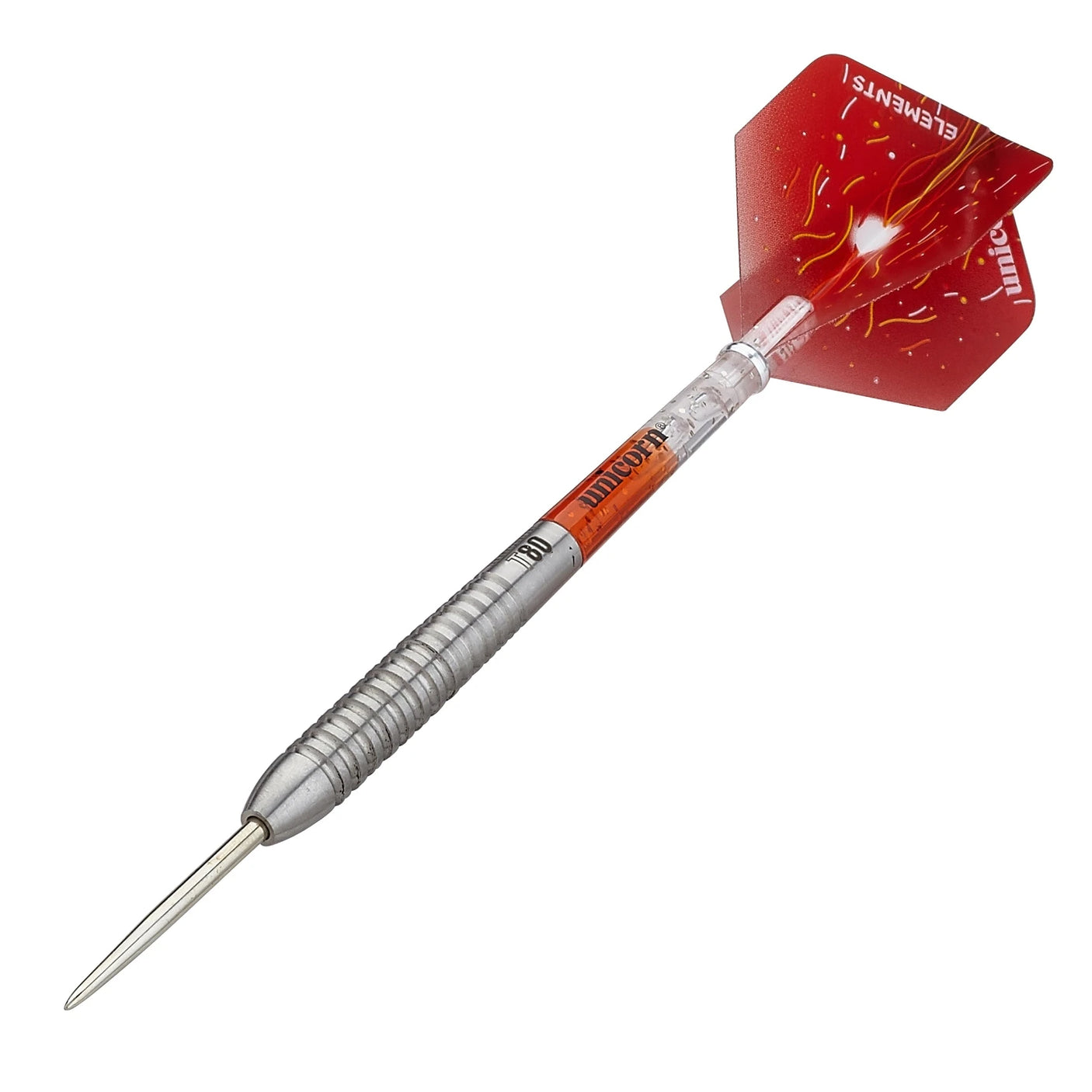 Unicorn Striker Type 5 Steel Tip Darts on Angle View