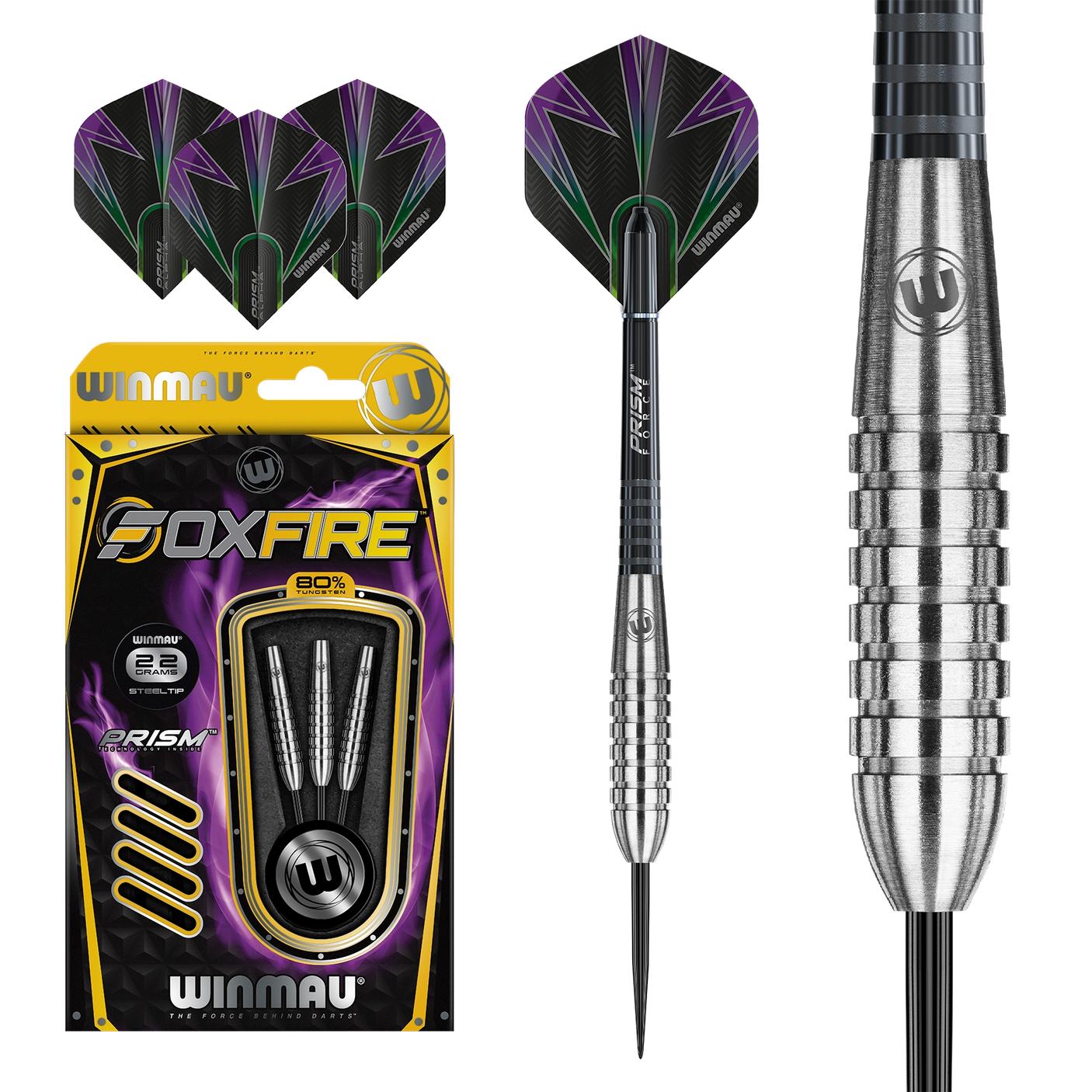 Winmau Foxfire Torpedo 80% Tungsten Steel Tip Darts