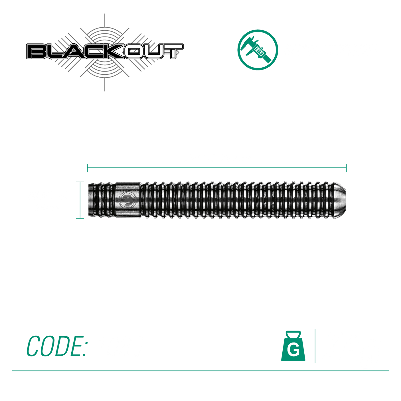 Winamau  Blackout 90% Tungsten Steel Tip Darts - Straight Barrel