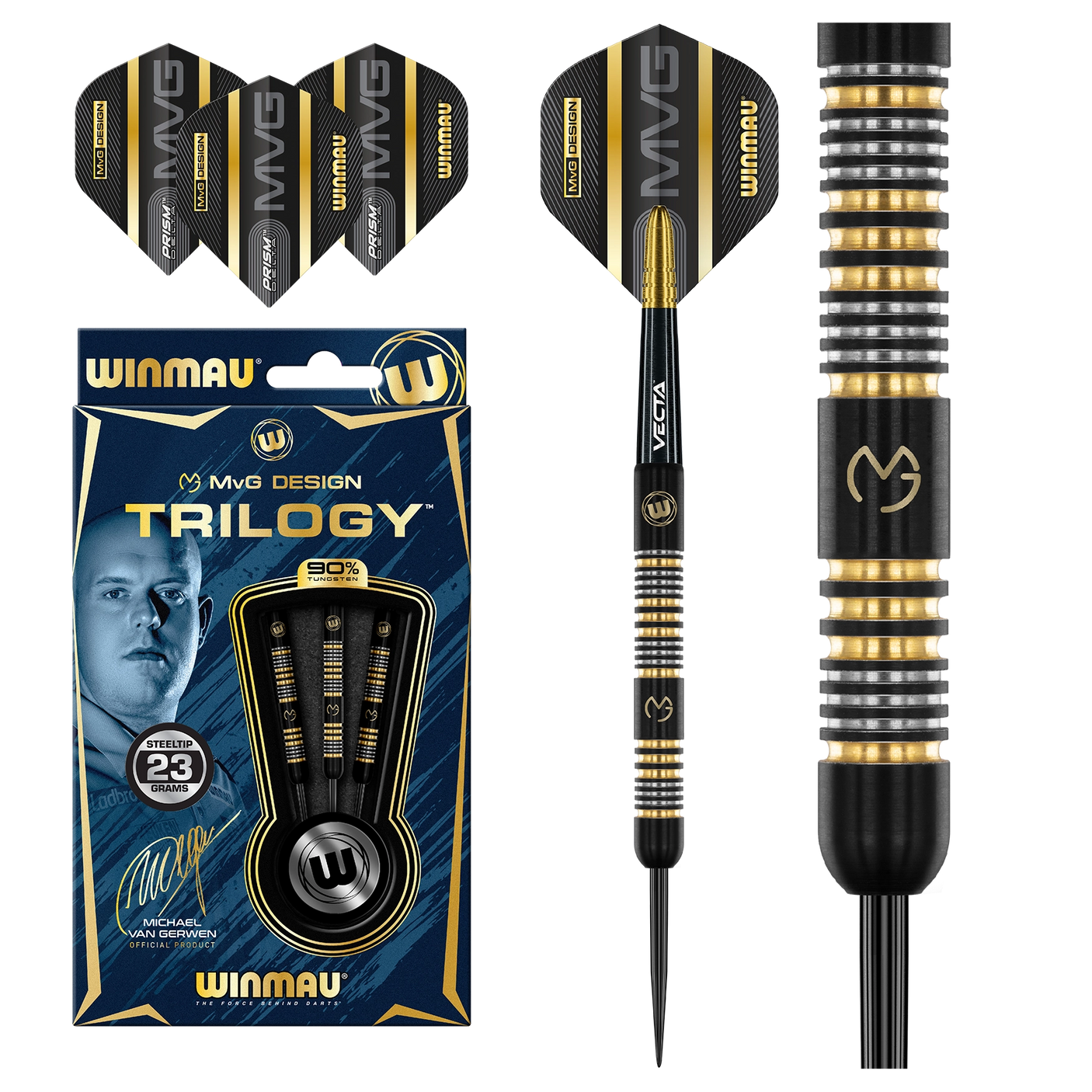 Winmau MVG Trilogy 90% Tungsten Steel Tip Darts