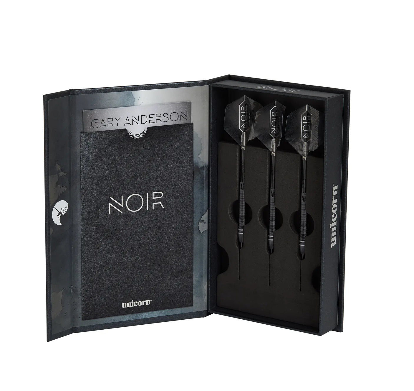 Gary Anderson Noir Phase 6 90% Tungsten Steel Tip Darts box view