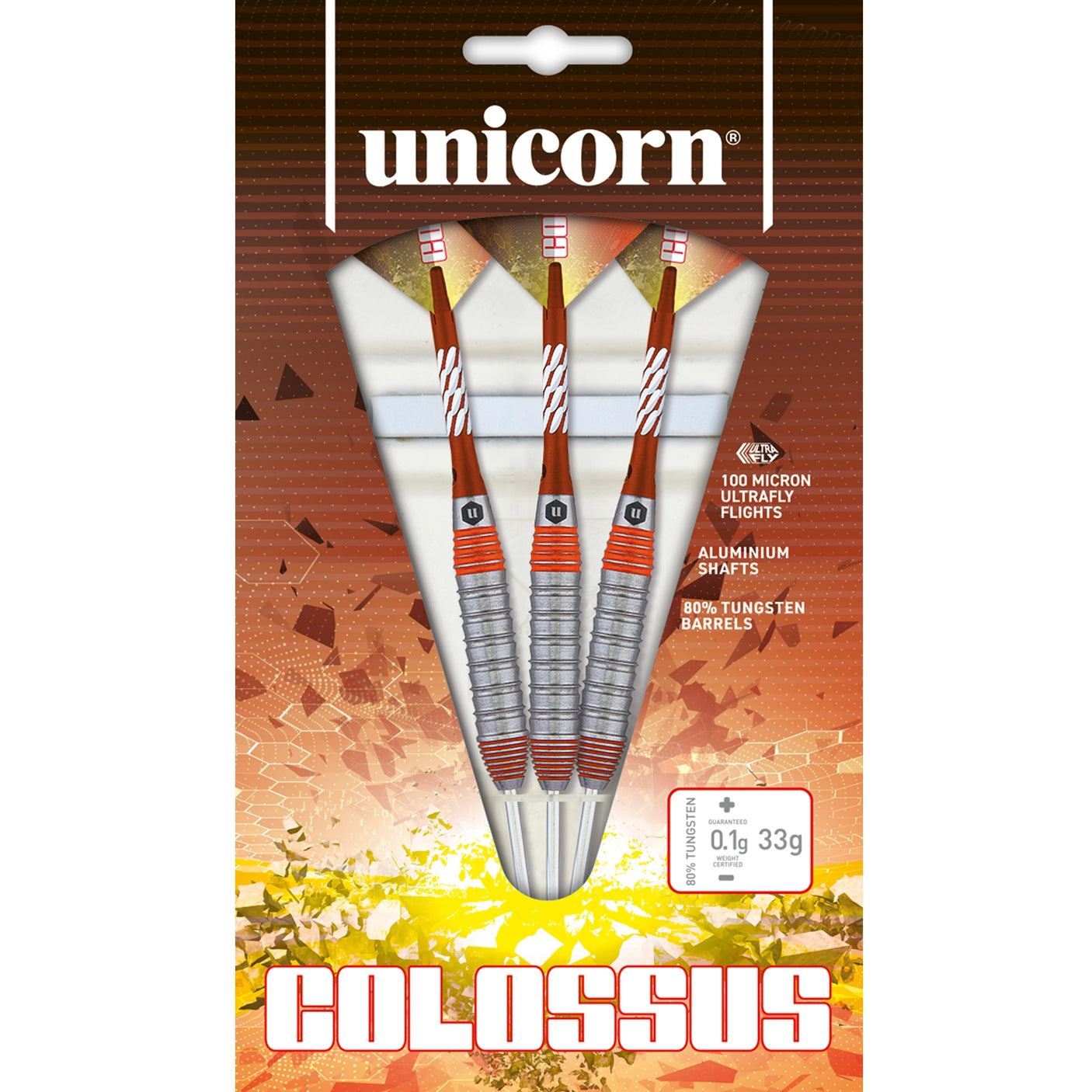 Unicorn-Colossus steel tip darts in box view