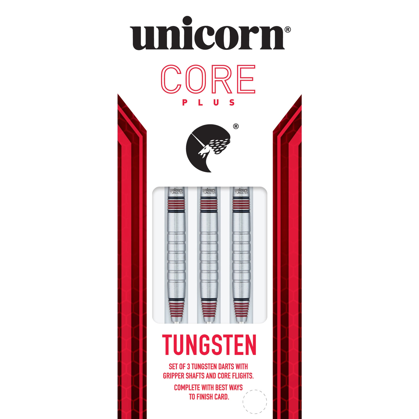 Unicorn Core Plus Tungsten Style 2 Steel Tip  Darts box view