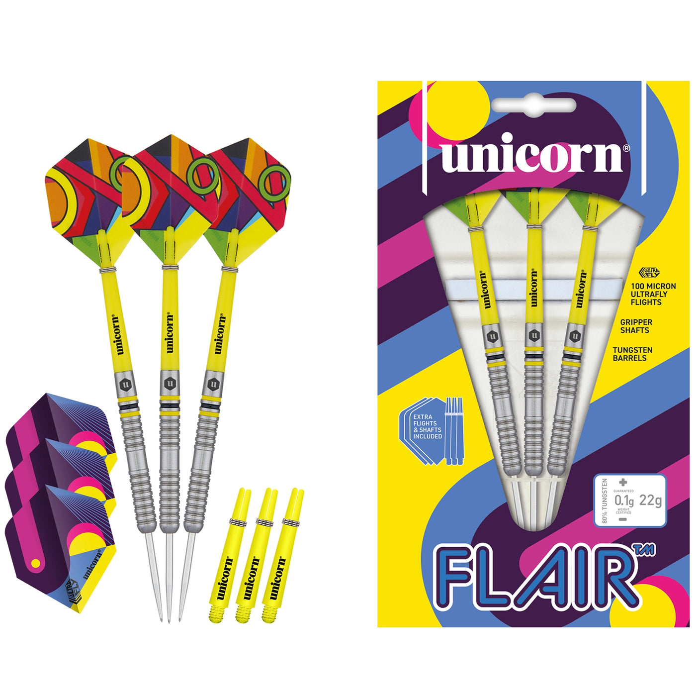 Unicorn Flair 3 80% Tungsten Steel Tip Darts