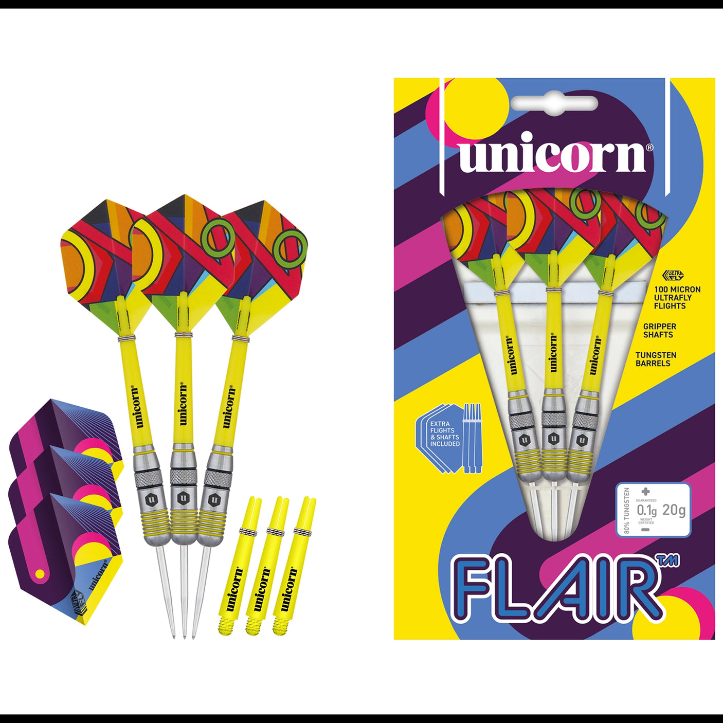 Unicorn Flair 1 80% Tungsten Steel Tip Darts