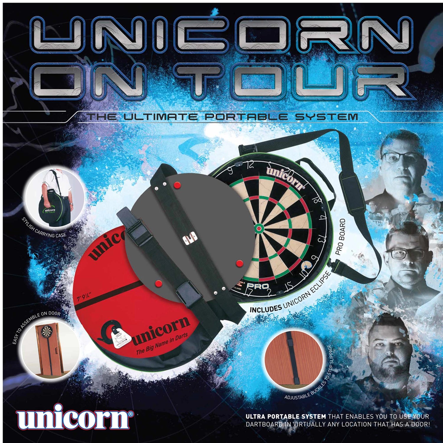 Unicorn On Tour Portable Dartboard In Box View