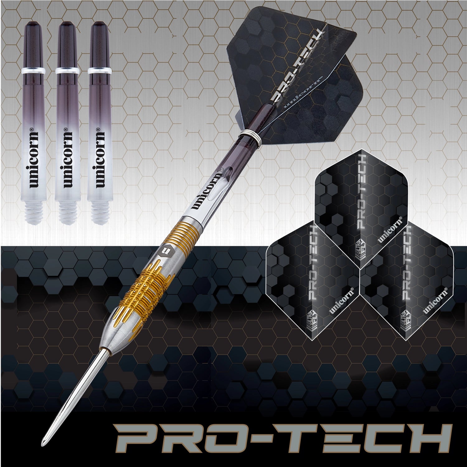Unicorn Pro-Tech Style 1 Steel Tip Dart - 90% Tungsten Pack View