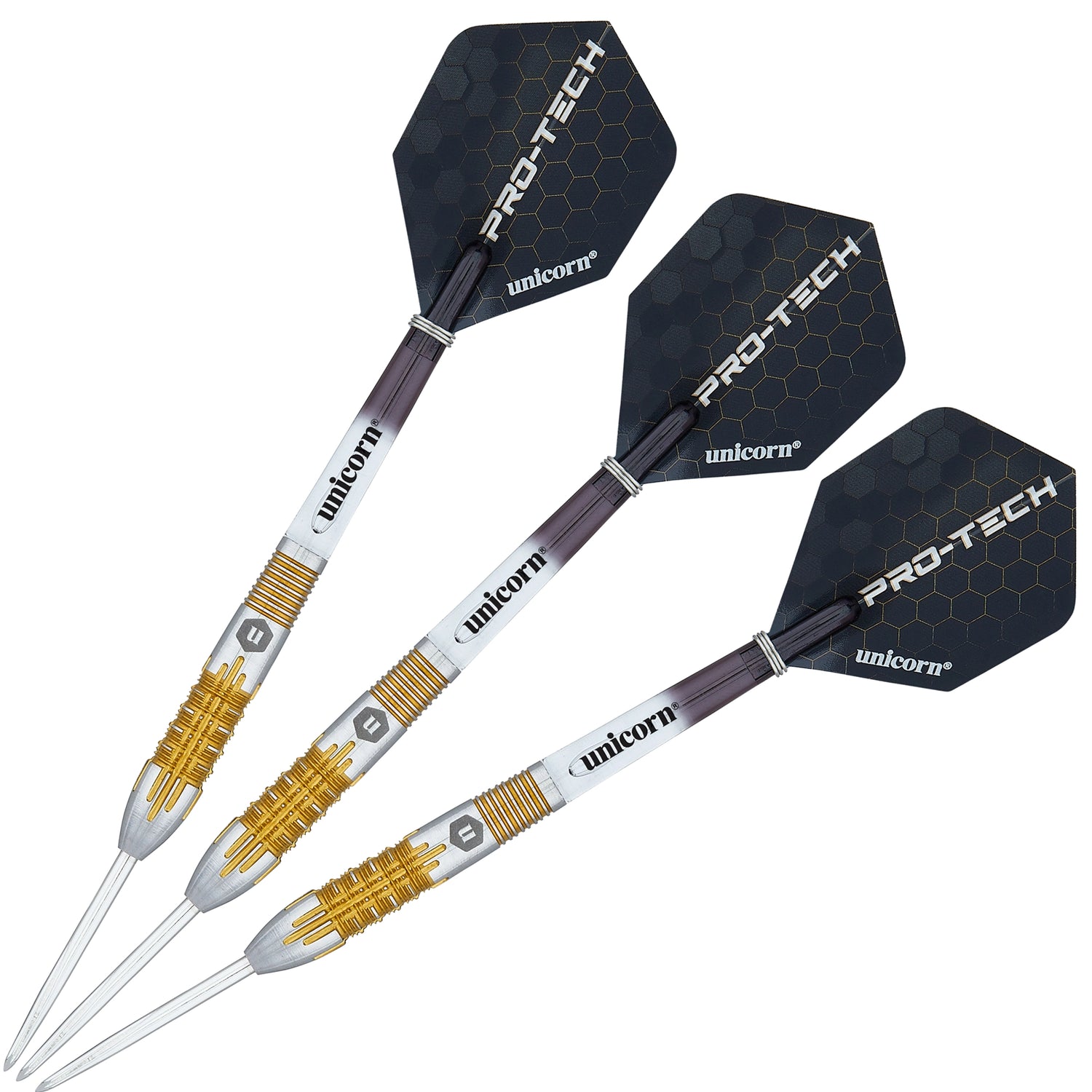 Unicorn Pro-Tech Style 1 Steel Tip Dart - 90% Tungsten Three Dart View