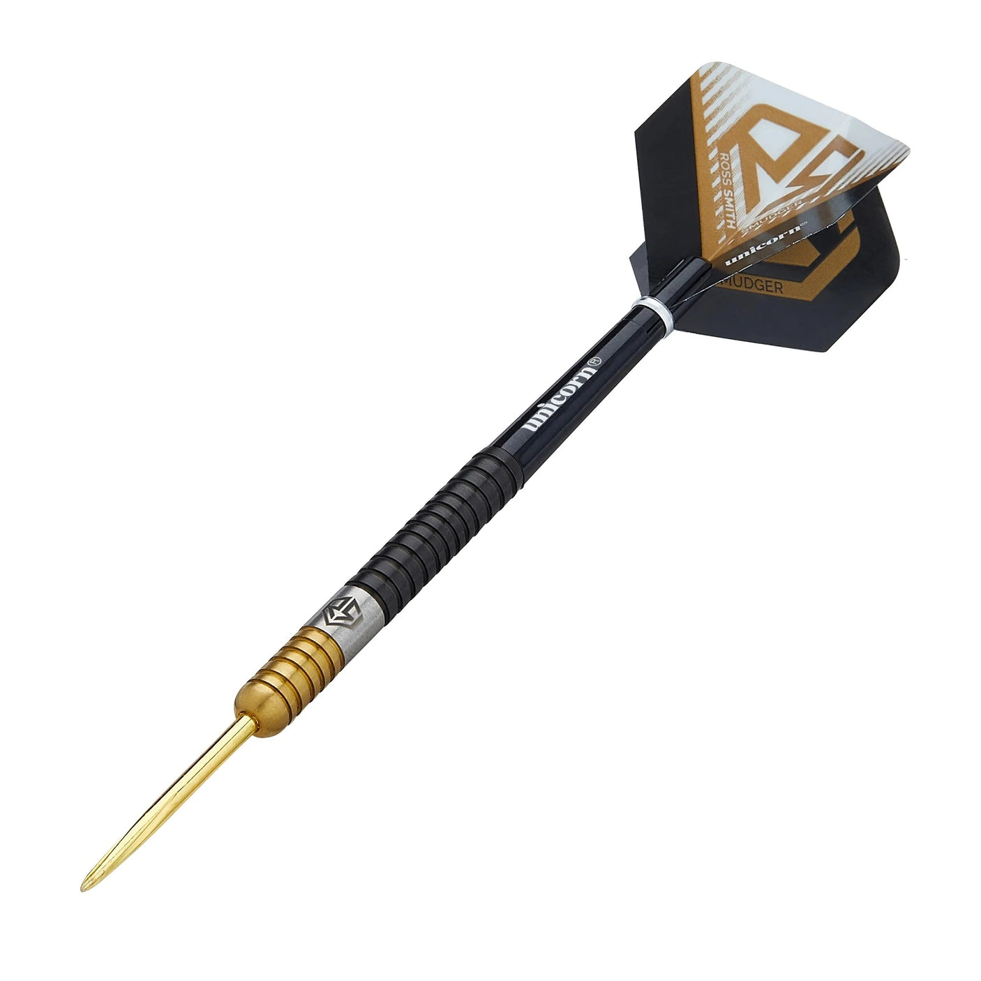 Unicorn Ross Smith Two Tone Steel Tip Dart on Angle View