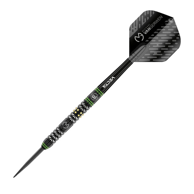 Winmau Michael Van Gerwen Vantage Steel Tip Darts On Angle View