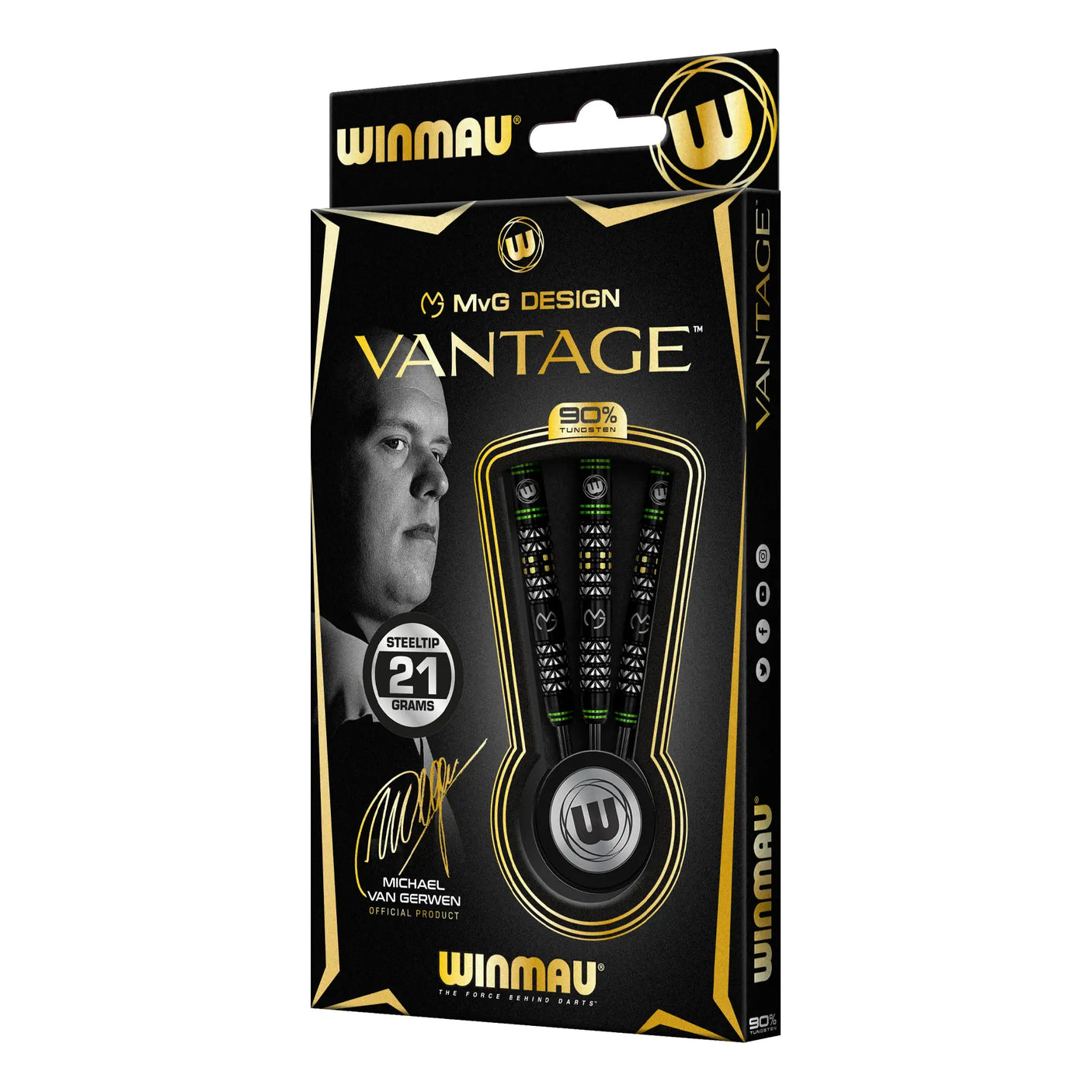 Winmau Michael Van Gerwen Vantage Steel Tip Darts Box View