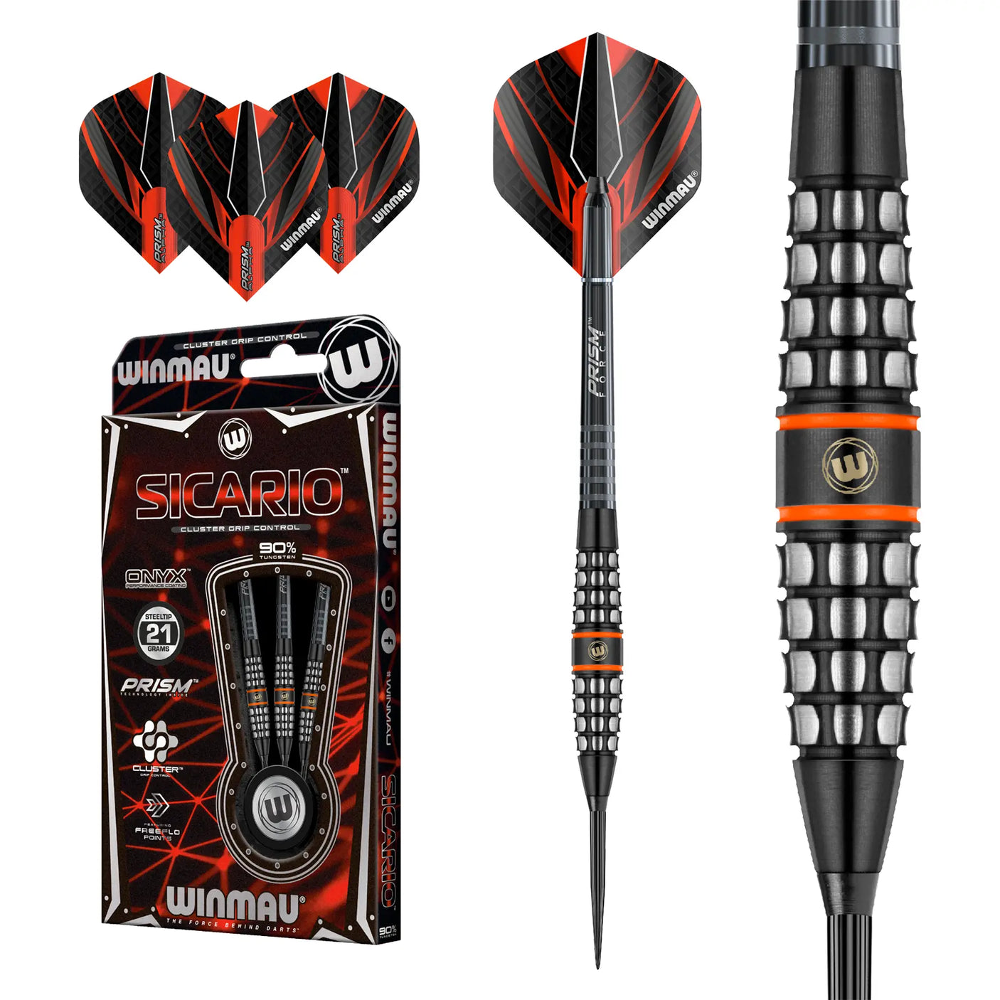 Winmau Sicario 90% Tungsten Steel Tip Darts Collection View