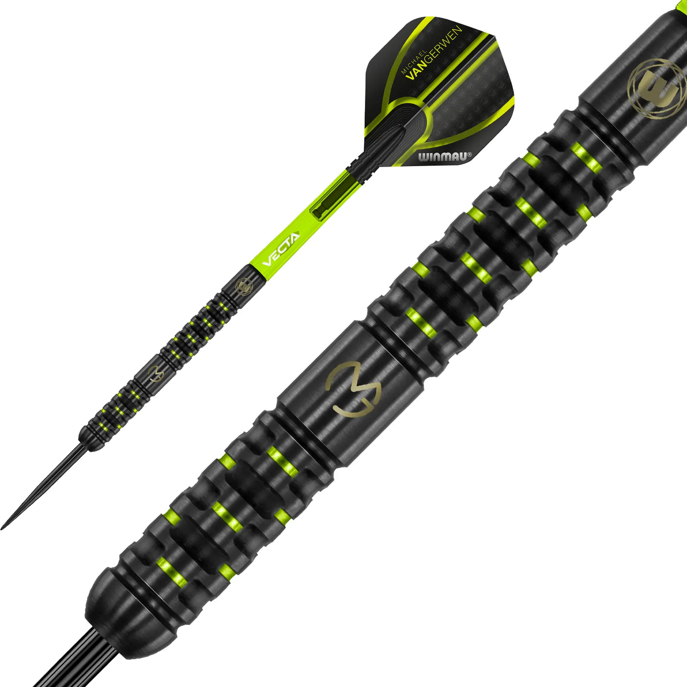 Winmau Michael Van Gerwen Adrenalin Steel Tip Darts On Barrel View